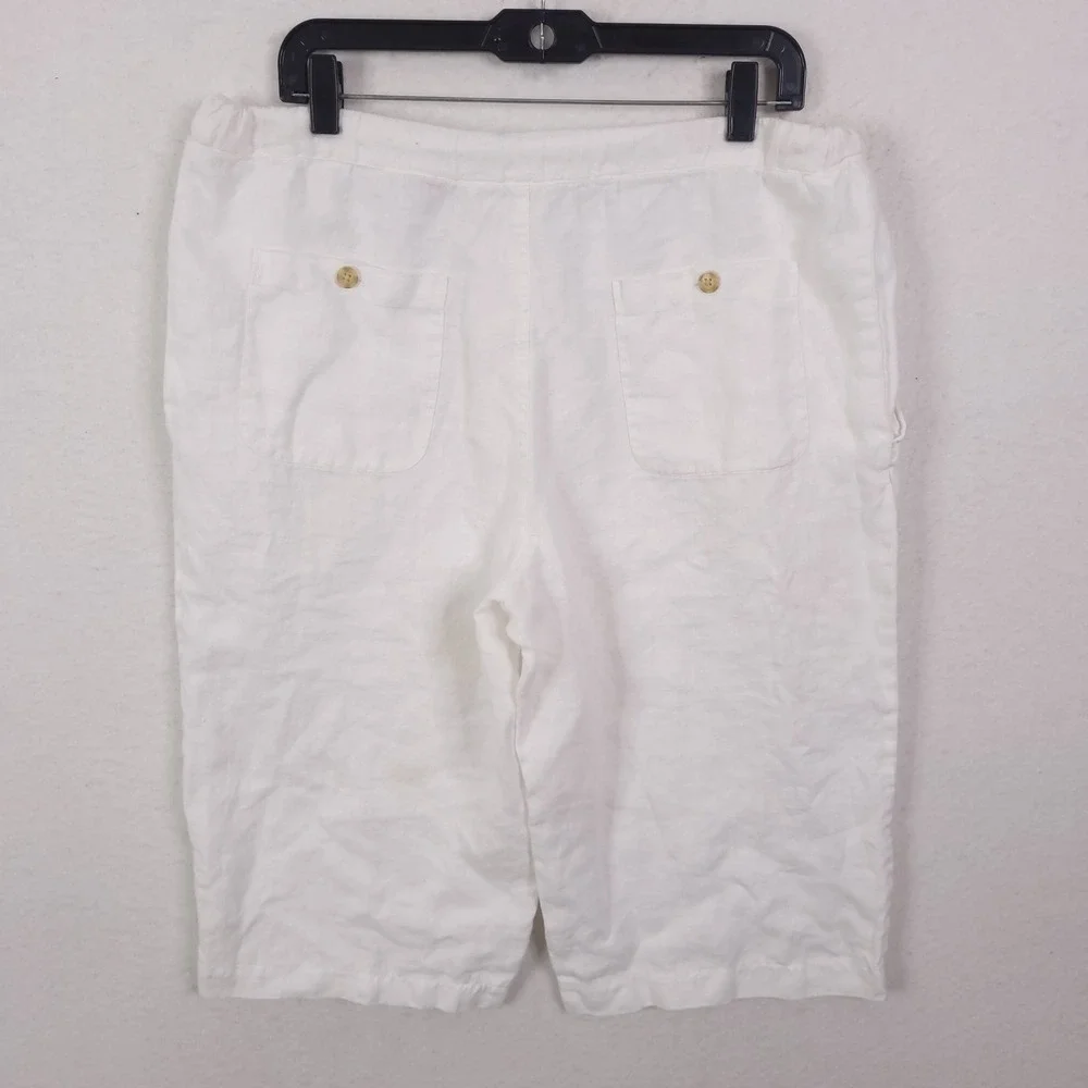 Martin Gordon Linen Shorts Mens Medium White Drawstring Casual Summer Beach